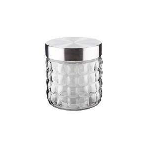 POTE DE VIDRO COM TAMPA INOX BUBBLE 0,5L