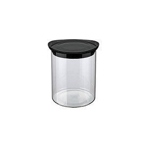 POTE DE VIDRO SLIM COM TAMPA PLASTICA 0,7L PRETO