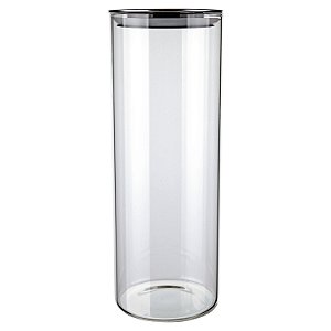 POTE DE VIDRO SLIM COM TAMPA INOX 1,7L