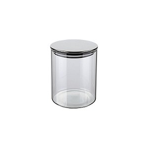 POTE DE VIDRO SLIM COM TAMPA INOX 0,7L