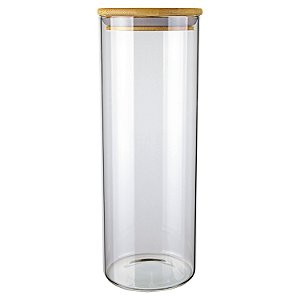POTE DE VIDRO SLIM COM TAMPA BAMBU 1,7L