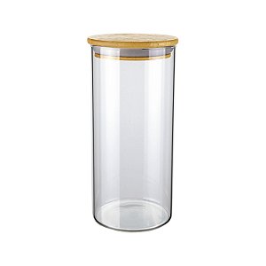 POTE DE VIDRO SLIM COM TAMPA BAMBU 1,3L