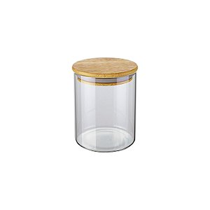 POTE DE VIDRO SLIM COM TAMPA BAMBU 0,7L