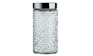 POTE DE VIDRO COM TAMPA INOX RATTAN 1,5L