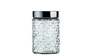 POTE DE VIDRO COM TAMPA INOX RATTAN 1L