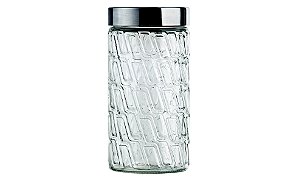 POTE DE VIDRO COM TAMPA INOX MOSAICO 1,5L