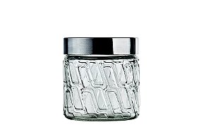 POTE DE VIDRO COM TAMPA INOX MOSAICO 0,5L