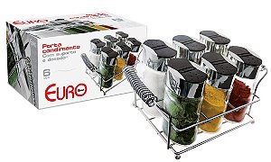 PORTA CONDIMENTOS OVAL COM SUPORTE 6 PC.