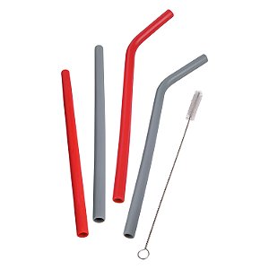 CJ. CANUDOS EM SILICONE E ESCOVA 5 PC.
