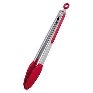 PEGADOR MULTIUSO DE SILICONE COM CABO INOX 35 CM VERMELHO