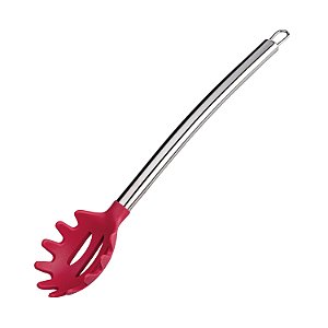 PEGADOR PARA MASSA DE SILICONE COM CABO INOX VERMELHO