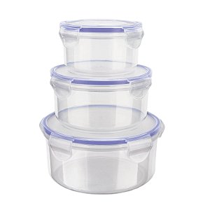 CJ. POTE HERMETICO REDONDO 3 PC. AZUL