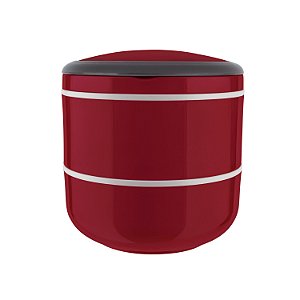 MARMITA LUNCH BOX PARA MICROONDAS DUPLA VERMELHA