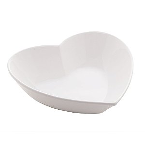PORTA ANÉIS DE CERÂMICA CORAÇÃO BRANCO 12x11x4,1cm