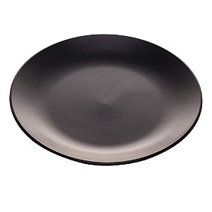 PRATO RASO DE CERÂMICA CRONUS PRETO 27cm