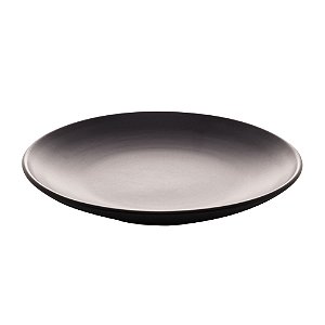 PRATO P/SOBREMESA DE CERÂMICA CRONUS PRETO 18,5cm