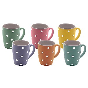 CANECA DE PORCELANA DOTS COR SORTIDA 295ml