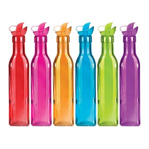 AZEITEIRO E VINAGREIRO COLORS 300 ML 6 PC.