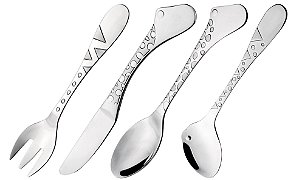CJ. DE TALHERES INFANTIL INOX 4 PC.