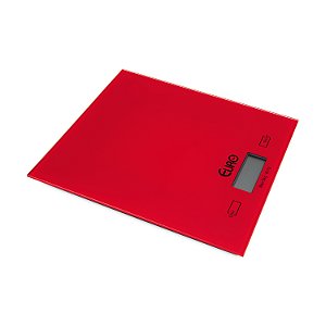 BALANCA DIGITAL PARA COZINHA DE VIDRO VERMELHA 5 KG