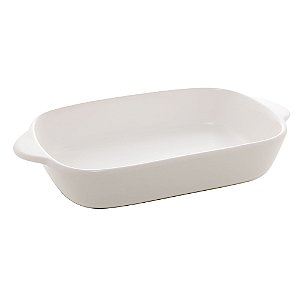 CJ 2 TRAVESSAS PORCELANA BRANCO 24x14x5cm