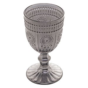 CJ 6 TAÇAS VIDRO P/VINHO AUBUSSON CINZA 240ml