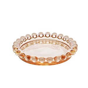 CJ 4 PRATOS CRISTAL PEARL ÂMBAR 10cm