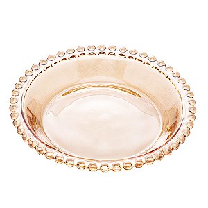 CJ 4 PRATOS CRISTAL PEARL ÂMBAR 14cm