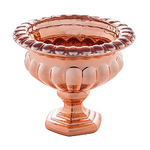 CENTRO DE MESA CRISTAL C/PÉ SUSSEX ROSE METALIZADO 14x11cm