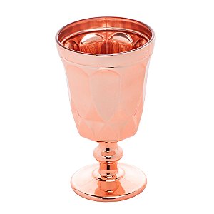 CJ 6 TAÇAS VIDRO P/ÁGUA CURVES ROSE METALIZADO 250ml