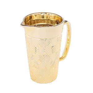 JARRA VIDRO SQUARE DOURADO METALIZADO 1l