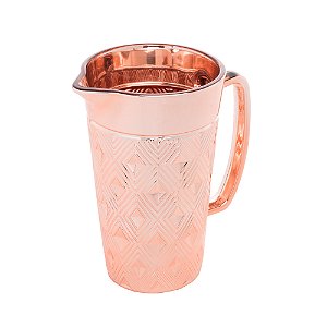 JARRA VIDRO SQUARE ROSE METALIZADO 1l