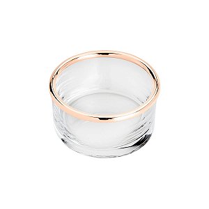 PETISQUEIRA DE VIDRO C/ARO ROSÉ RIATO 9X9X5cm