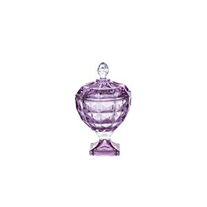POTICHE DECORATIVO CRISTAL PÉ TAMPA DIAMANT AMETISTA 12x14cm
