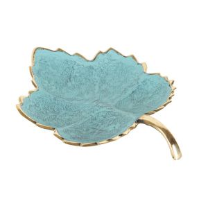 FOLHA DECORATIVA METAL AZUL 14x10x2cm