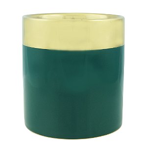 VASO DECORATIVO CERÂMICA VERDE 16x16cm