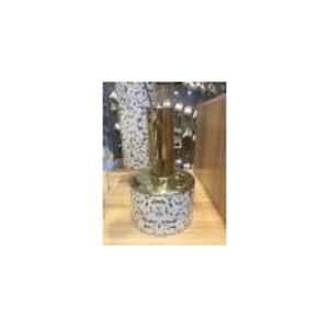 VASO DECORATIVO PORCELANA GRANILITE BRANCO/DOURADO 11x18cm