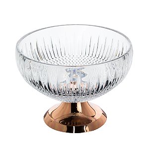 CENTRO DE MESA CRISTAL C/PÉ AÇO QUEEN ROSE 25cm