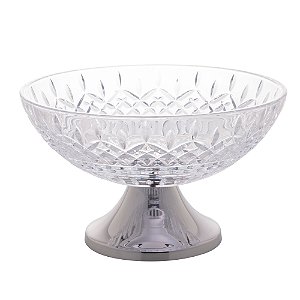 CENTRO DE MESA CRISTAL C/PÉ AÇO LYS INOX 30cm