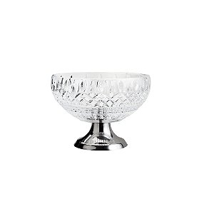 CENTRO DE MESA CRISTAL C/PÉ LYS PRATA 25cm