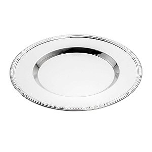 SOUSPLAT DE PRATA C/CORDÃO PÉROLA 33cm
