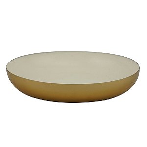 CENTRO DE MESA METAL BRANCO 26x3cm