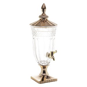 DISPENSER CRISTAL ECOLÓGICO C/PÉ E TAMPA ROSE METALIZADO 2l