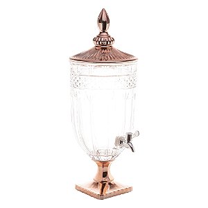 DISPENSER CRISTAL ECOLÓGICO PÉ E TAMPA ROSE METALIZADO 4l
