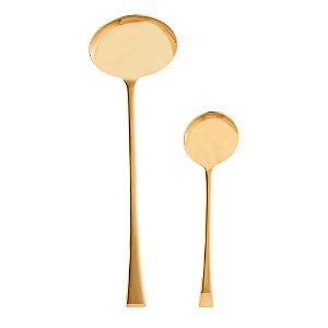 CJ 2 CONCHAS AÇO INOX P/SERVIR BERNA DOURADO