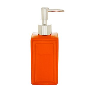 PORTA SABONETE LÍQUIDO CERÂMICA LARANJA