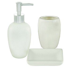 CJ 3PC CERÂMICA P/BANHEIRO BRANCO