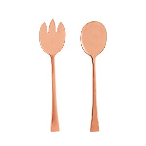 CJ 2PC COLHER E GARFO AÇO INOX P/SALADA BERNA ROSE