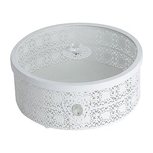 POTICHE DECORATIVO CINZELADO FERRO FUNDIDO ESMALTADO 21x12cm