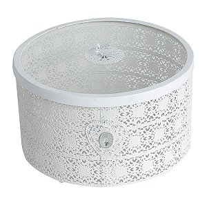 POTICHE DECORATIVO CINZELADO FERRO FUNDIDO ESMALTADO 25x17cm